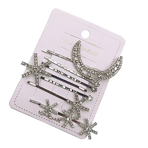 KESYOO Nbv hair clip hair pin the starbems ق 킢 Ԃ̃wAANZT[ ̂߂̔ ȖXq  Silver