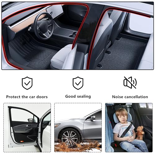 Upgrade Thickness Automotive Weather Stripping for Protecting & Car Noise Reduction,32.8Ft Rubber Seal Strip,Universal Car Door Seal Fit Hood,Front Door,Trunk