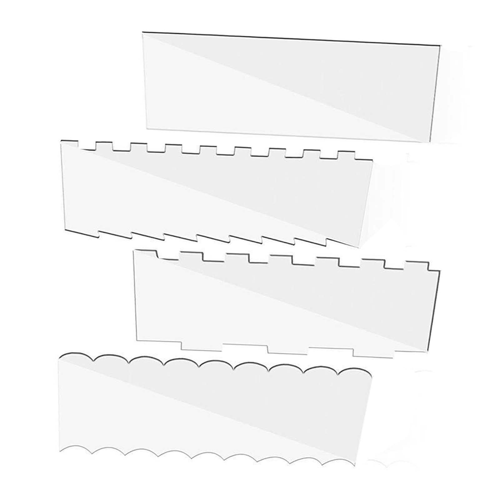 4 Piezas Alisador de Pasteles de Tarta Peine de Decoración Herramienta Acrílica Resistente con Patrones para Y Crema Adecuado Par, 3 Piezas