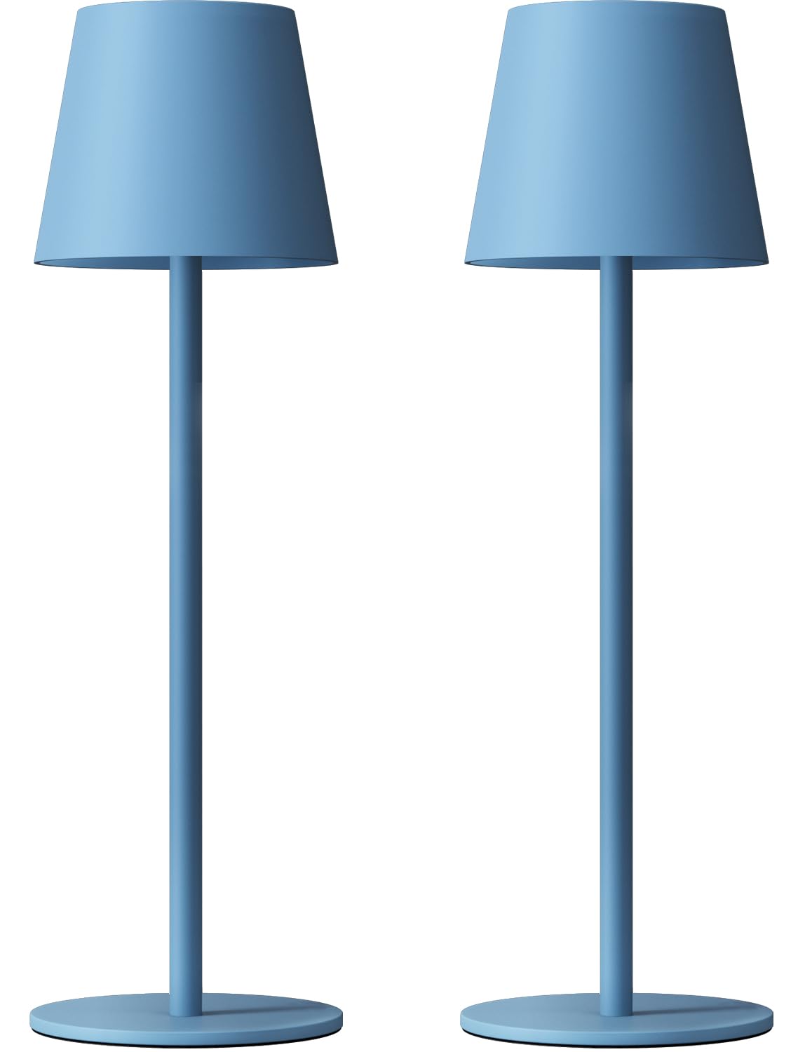 Kakanuo Cordless Table Lamp Rechargeable Blue - KK 2 Pack 5000mAH Battery Operated Lamp for Dining Table, 3 Color Stepless Dimming Wireless Lamp for Counter, Outdoor Patio, Touch Control