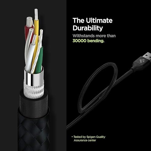 Miniatura 4 de Spigen DuraSync - Cable de carga universal 3 en 1, adaptadores micro USBLightningUSB C certificado MFi, cable de carga múltiple trenzado de alta