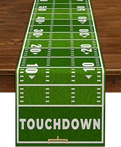 Nepnuser American Football Court Table Runner Touch Down Football Birthday Party Decoration Boy Sport...