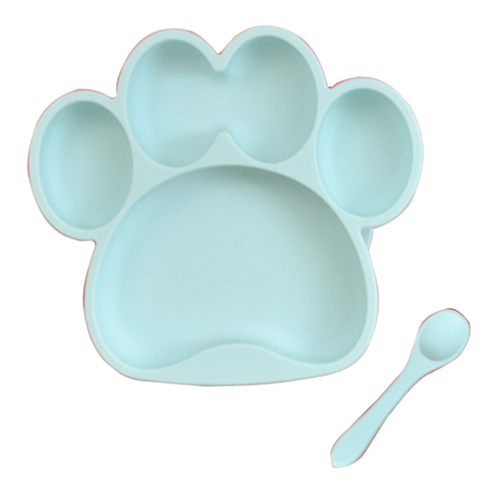 Kalttoy Silicone Toddler Tableware Suction Cup Infant Eating Plate with Spoon Cute Baby Feeding Bowls Free Infant Eating Plates