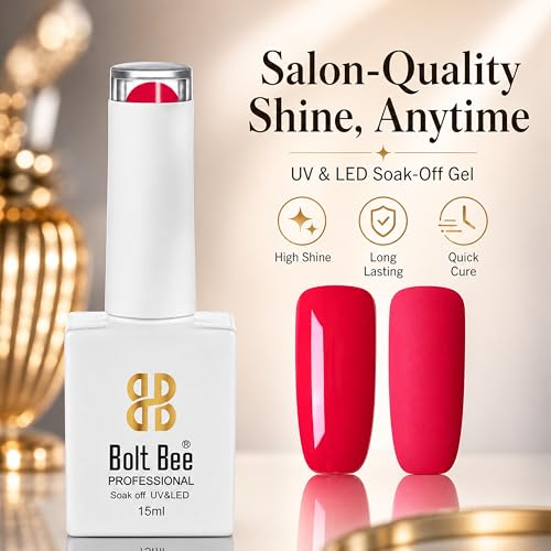 Image of Bolt Bee Orange Red Color Gel Nail Polish Soak Off UV Gel 15ML DIY at Home Manicure Salon Nail Art