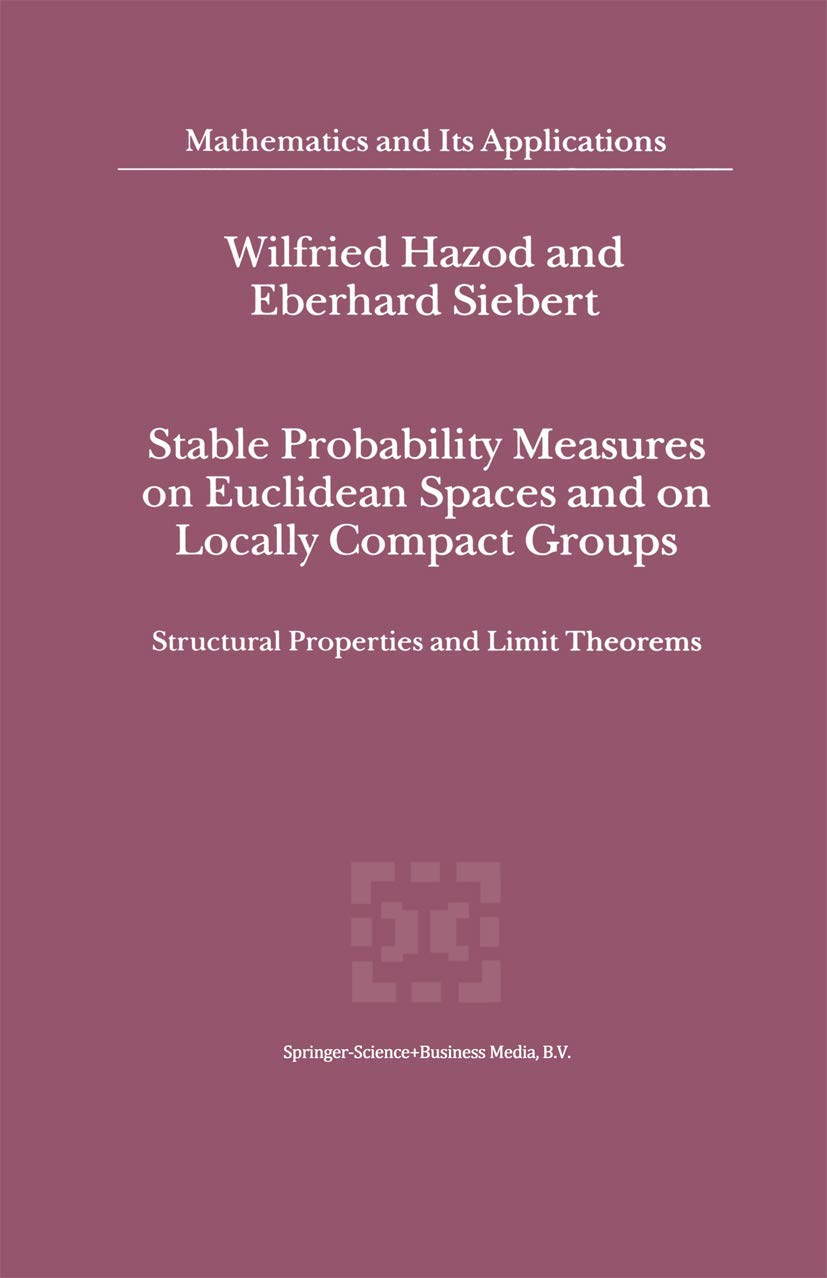 Stable Probability Measures on Euclidean Spaces and on Locally Compact Groups: Structural Properties and Limit Theorems: 531 (Mathematics and Its Applications, 531)