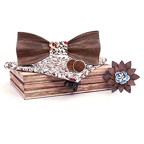 Corbata de moño de madera elegante para hombre