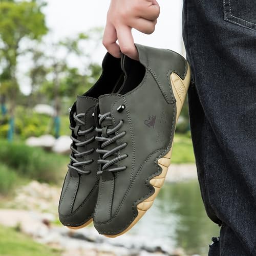 Image of Driving Shoes for Men Casual Slip Ons Mens Fashion Shoes Comfort Handmade Chukka Dress Casual Shoes