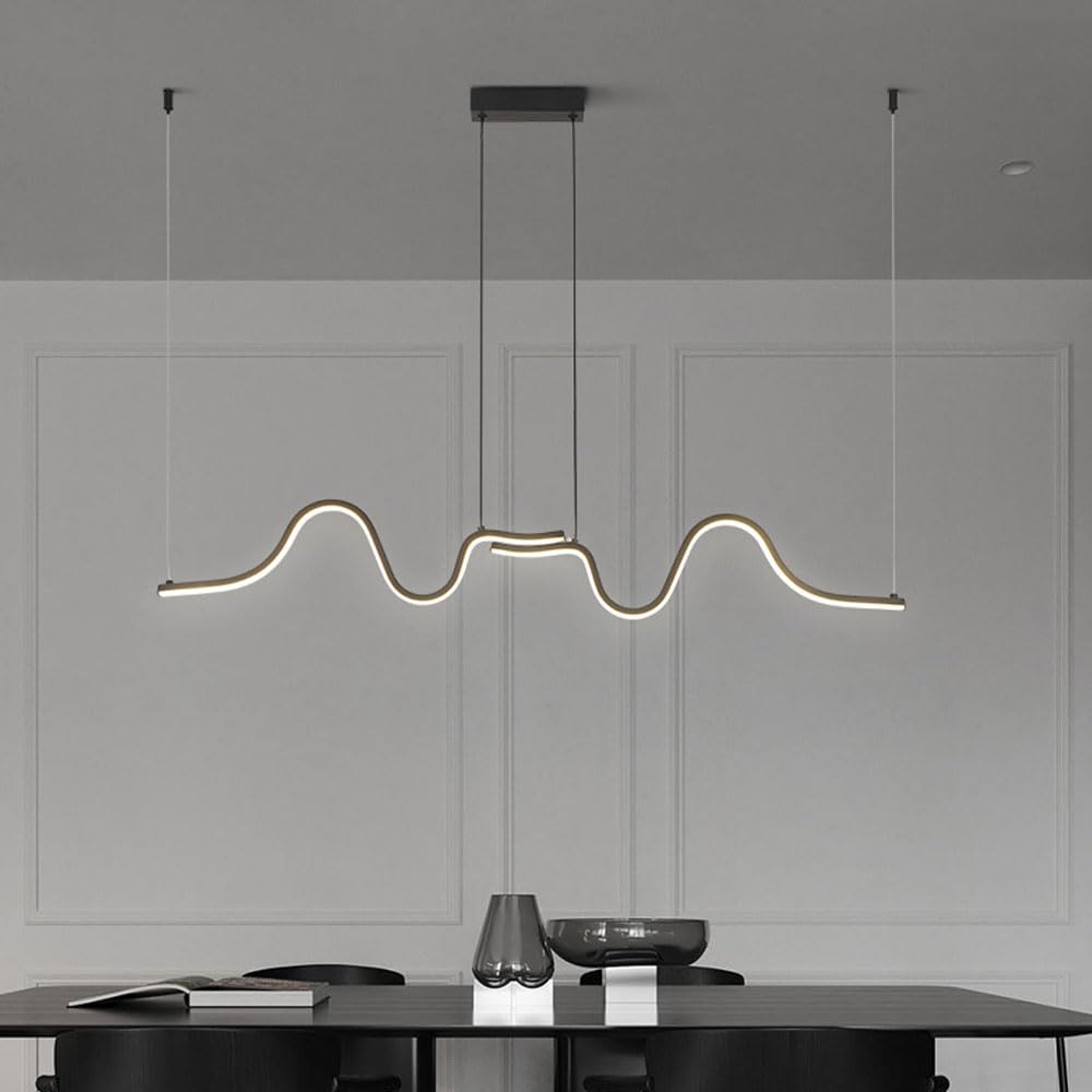 Lámpara de araña irregular con altura ajustable LED para mesa larga 8