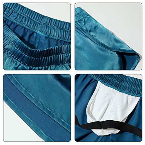 Panegy Men's Satin Boxer Shorts with Large Split Sides Casual Lounge Athletic Shorts3