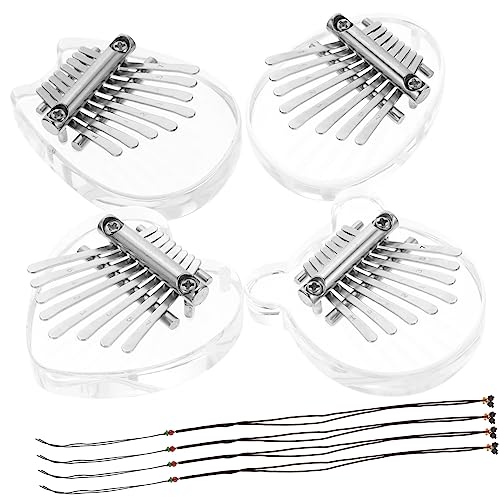 BESPORTBLE 4pcs Cute Kalimba Mini Finger Piano Key Thumb Piano with Musical Notes for Beginners Portable Design for Home Use Craftsmanship for Accurate Tone