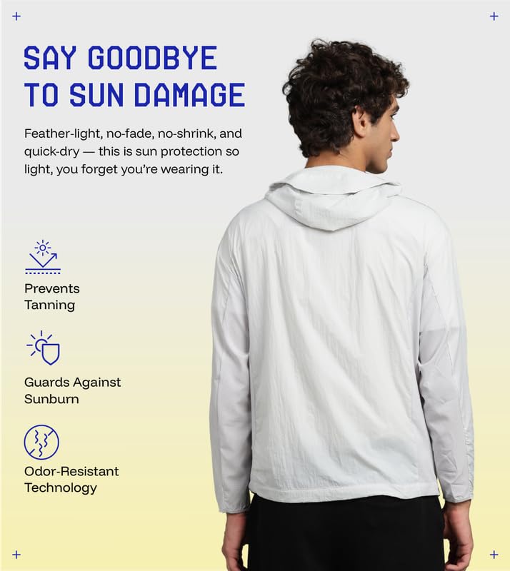 Image of BLUE TYGA Air Pro Sunscreen Jacket | UV Protection Hooded Jacket | 40 GSM Nylon, Breathable Mesh, Quick-Dry Summer Wear