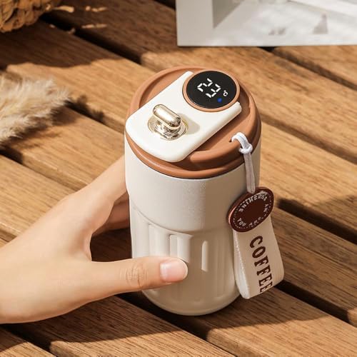 Image of RASHIYA Coffee Mug Cup Digital Display, 316 Stainless Steel Travel Mug,Double Walled Stainless Steel Tumbler, Vacuum Insulated Coffee Mug Leakproof Lid,Multi Colour,Pack of 1