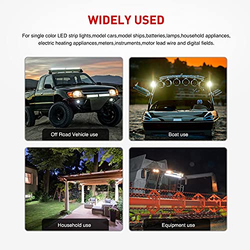 Image of Nilight 16AWG 10Feet Wiring Harness Extension for 6Modes Amber White Light Bar Strobe Play and Plug 3-Wires, 2 Years Warranty, Black, 2PCS
