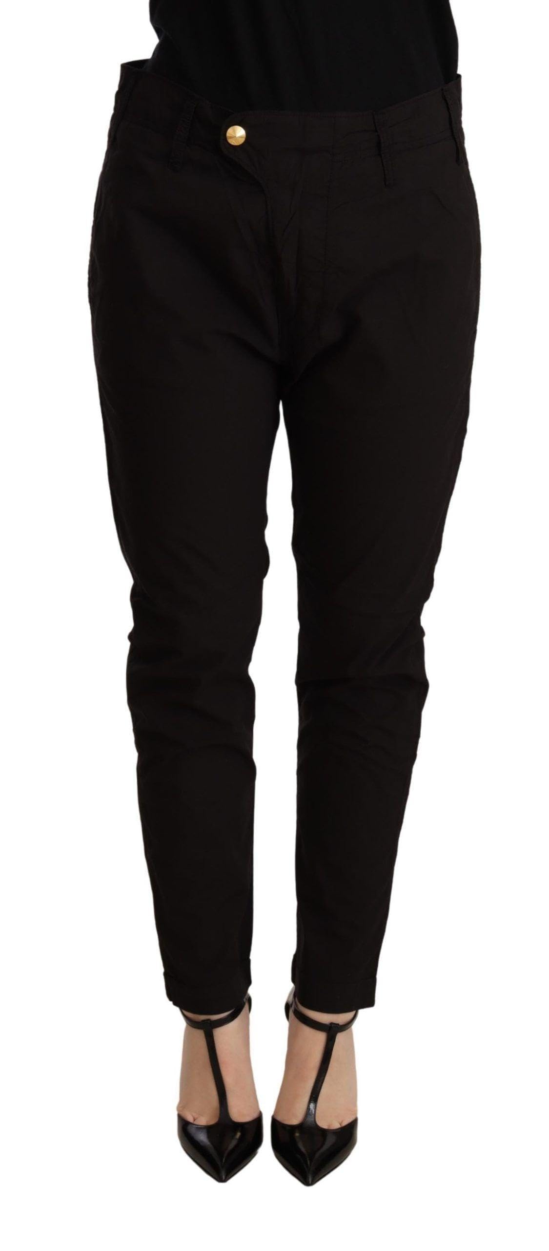 Cycle Elegant Black Baggy Cotton Womens Pants 26