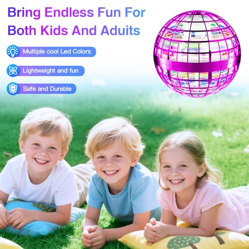 PKBOSS Fliegender Ball Magic Flying Orb Ball,Hand Controlled Hover Schwebender mit LED Licht Flying Spinner Mini Drohne Für Kinder Hover Toy Geschenke für Jungen Mädchen 6-12 Jahre