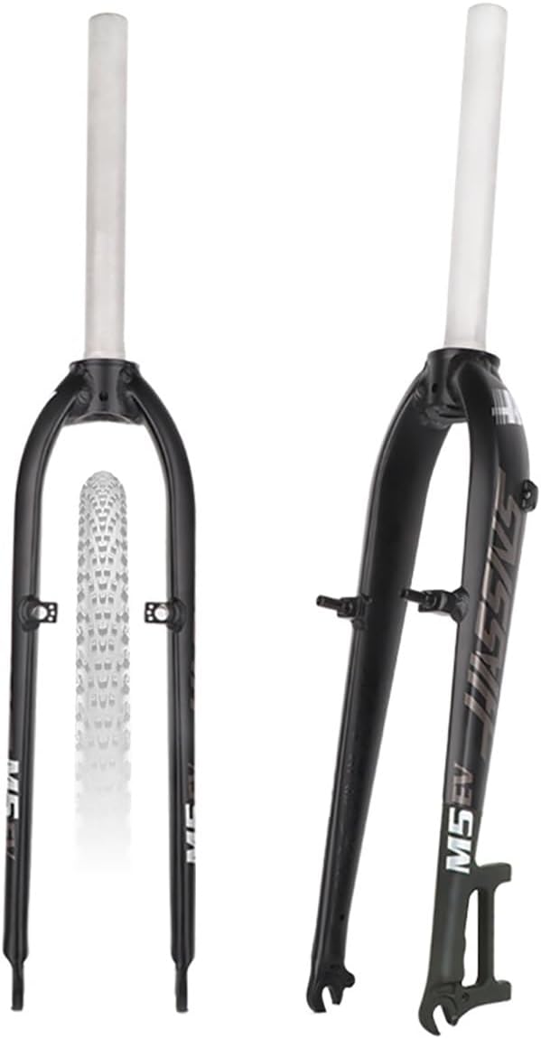 Mountain Bike Rigid Fork 26/27.5in Disc/V Brake Quick Release 9X100mm Bike Fork 1-1/8" Threadless Straight Tube Ultralight Aluminum Alloy Bike Hard Front Forks 825g