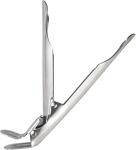 Agarre elevador de rejilla de parrilla, agarrador de rejilla de acero inoxidable, herramienta elevadora de parrilla para huevo verde grande, Kamado