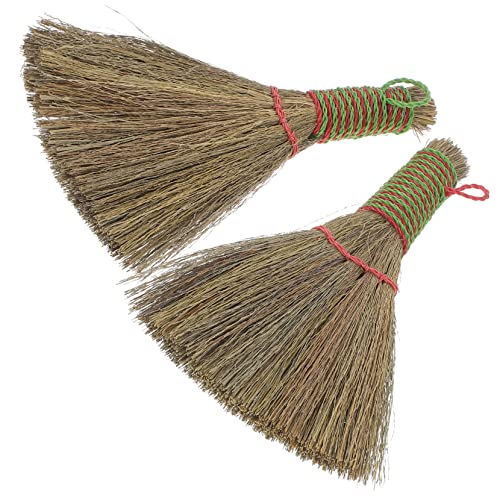 OFFSCH Unique Desktop Broom Natural Straw Hand Broom Multi-Functional Cleaning Tool Small Size