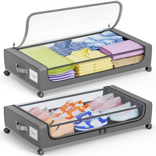 Camkey Low-Profile Rolling Underbed Bins