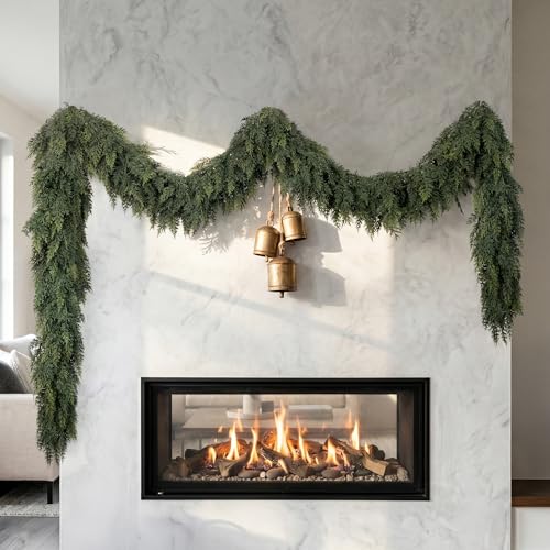 9Ft Christmas Cedar Garland, Real Touch Soft Greenery Christmas Decorations - image 1