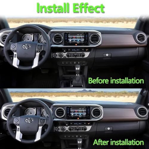 Image of Aluminum Alloy Vent Outer Rings Kit for Toyota Tacoma 2016-2023 (4pcs Silver) - Air Conditioner Vent Trim Rings, Metal Interior Upgrade Accessories