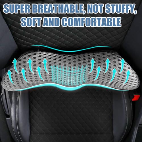 Cnwinu Lendenwirbelkissen, Rückenkissen für Autositze und Bürostühle, Ergonomisches Memory Schaum Lendenkissen, Lumbar Support Cushion, Lumbar Support Pillow für Ausruhen, Schlafen, Reisen (Hellgrau)