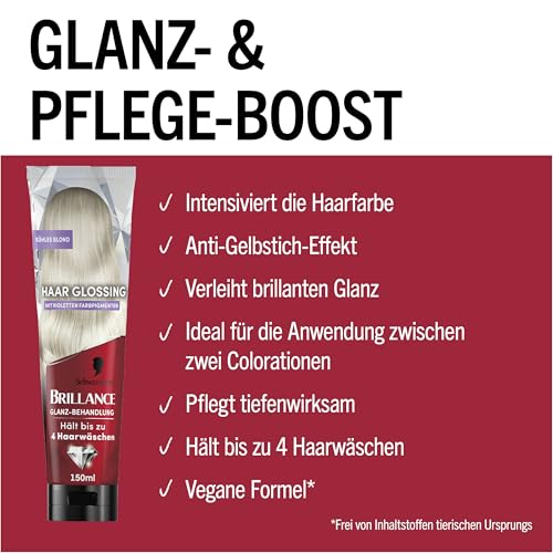 Foto von Brillance Glanz-Behandlung, Haar Glossing Kühles Blond (150 ml), pflegt und intensiviert die Haarfarbe, kann wie eine Haarmaske angewendet werden, hält bis zu 4 Haarwäschen