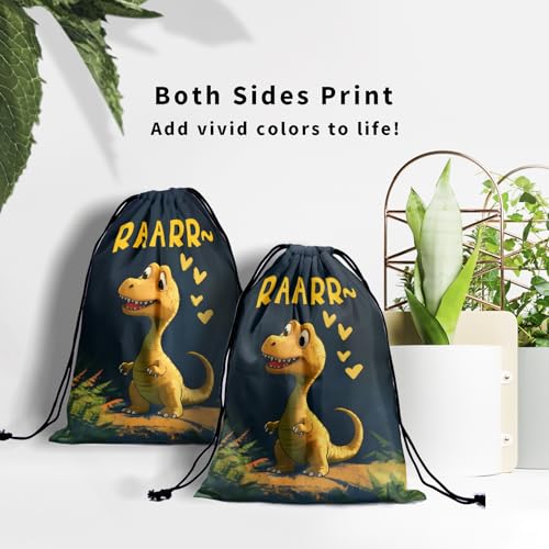 Image of Nerxy Cute Dinosaur Gymnastics Grip Bag - Dino Grip Bags for Gymnastics Mini Gym Bag Prehistoric Animal Drawstring Storage Pouch Adjustable