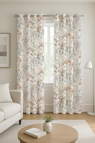 Image of Ultimate Trends Polyester Room Darkening Curtains for Doors and Window, Eyelets Curtain Block Up to 65% to 70% Sunlights, 9 FEET Packof 2,Alabaster Cream