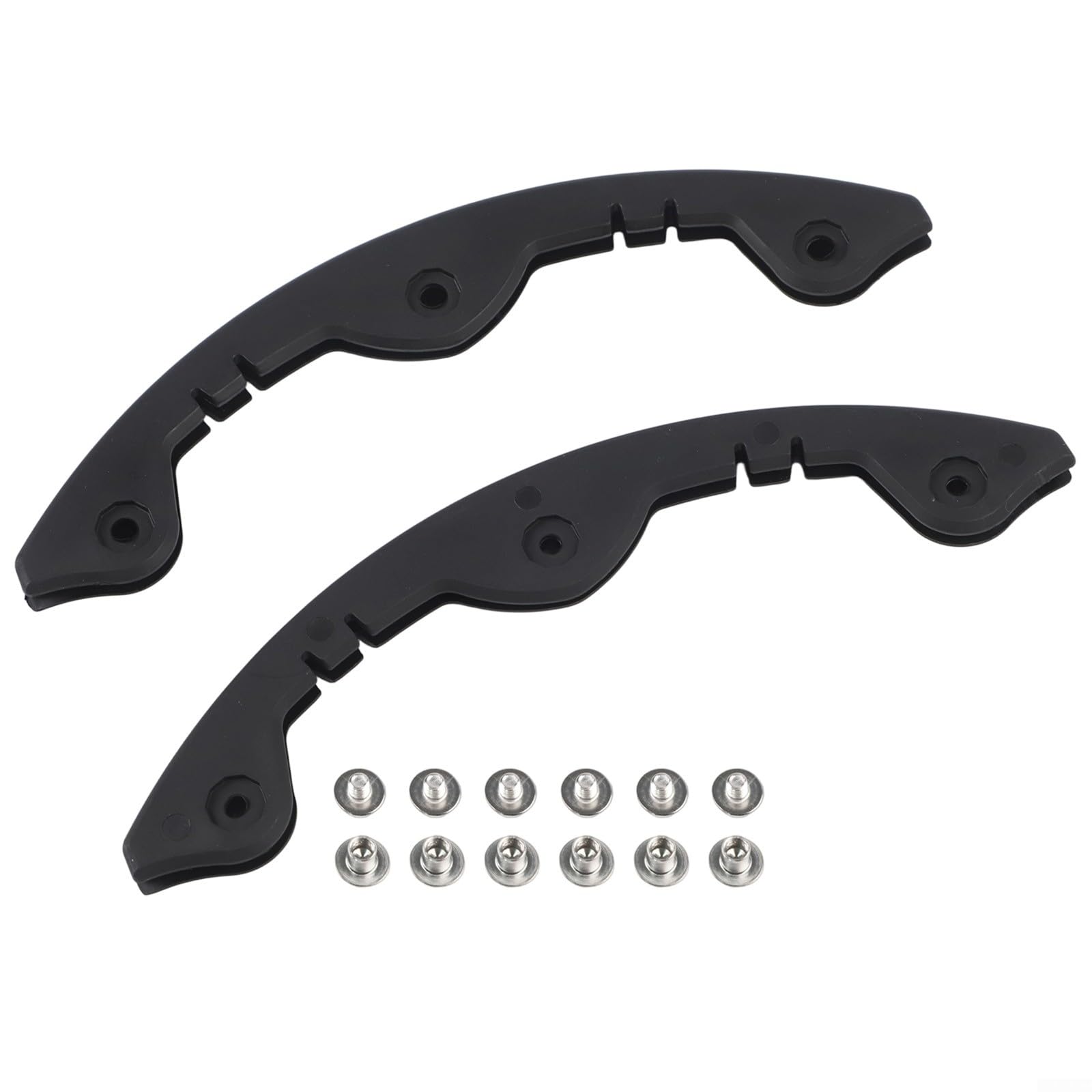 2 barras de protección de nariz para snowboard, tira de plástico para monopatín, esquí, longboard, borde anticolisión, negro (tipo A-B)