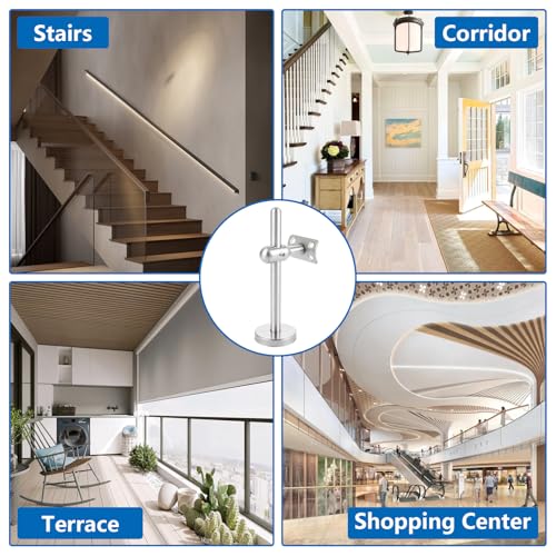 GBACHOOSE 2 Stück Handlaufhalter Verstellbare, 150 mm Handlauf Halterung Edelstahl Treppengeländer Innen Wandhalter Zubehör Handlaufträger, Handlaufhalterungen für Handlauf, Treppengeländer