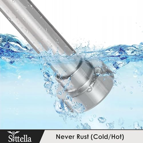 Image of SITTELLA (85Cm To 140Cm) Adjustable Extendable Shower Curtain Stainless Steel Tension Rod Non-Drilling Anti-Skid Spring Pull Rod -Silver (Curtain Rods No Drilling for Wall)