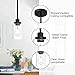 Modern Pendant Lamp, Ceiling Chandelier Light Fixture with Glass Shade E26 Base, Lighting Tool with Adjustable Height for Living Room Bedroom Dining Room Kitchen Island Office(Black)