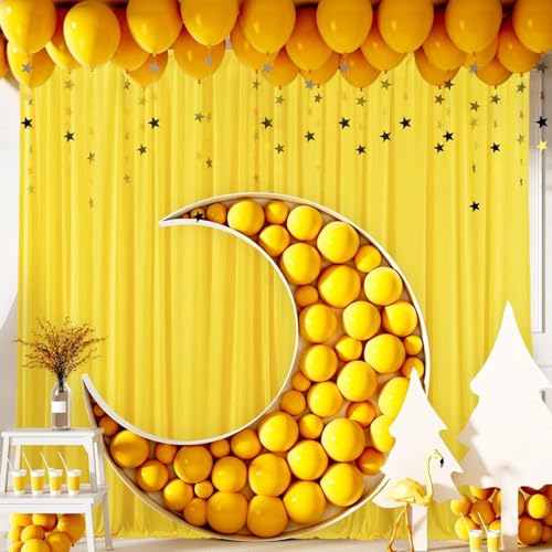 AK TRADING CO. 10 feet x 8 feet IFR Polyester Backdrop Drapes Curtains Panels with Rod Pockets - Wedding Ceremony Party Home Window Decorations - Lemon Yellow by AK TRADING CO. - Image 6