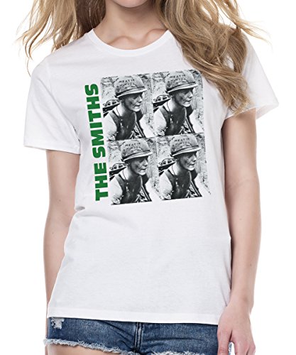 de Morrissey and The Smiths The Smiths Meat Is Murder Camiseta para Mujer. Blanco/XL