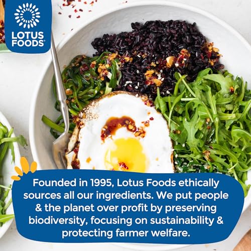 Lotus Foods Heirloom Forbidden Rice - Black Rice, Purple Rice, Black Rice Bulk, Gluten Free Heirloom Rice, Whole Grain, Non GMO, Vegan - 15 Oz Bag (Pack of 1)