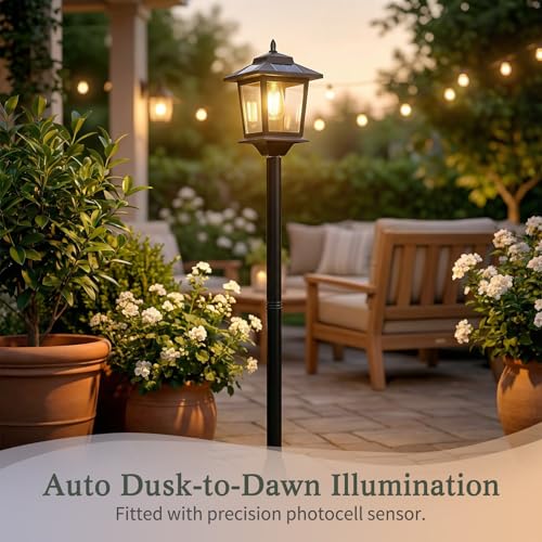 image for PASAMIC Outdoor Solar Post Lights, 2-Pack 63