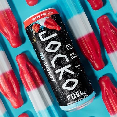 Image of Jocko Fuel GO Energy Drinks, Nitro Pop - 95mg Caffeine with Added Adaptogens, Vitamin B12 & B6, & L Theanine for Mood & Focus Support, No Sugar, 12 Pack - Packaging May Vary