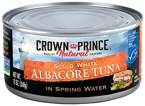 Crown Prince Natural Solid White Albacore Tuna in Spring Water, 12-Ounce Cans (Pack of 12)