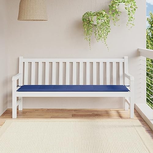 Sufrk Cojín de Banco de jardín Tela Oxford Azul 180x50x3 cm Cojines Exterior Jardin colchoneta Banco Jardin Cojines para terraza
