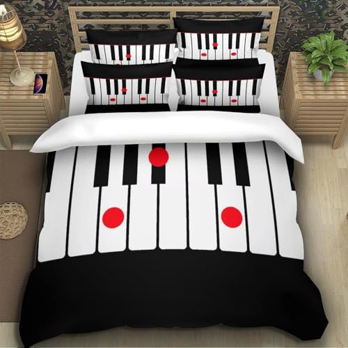 Housse de couette touches de piano hypoallergique sans plis - 5