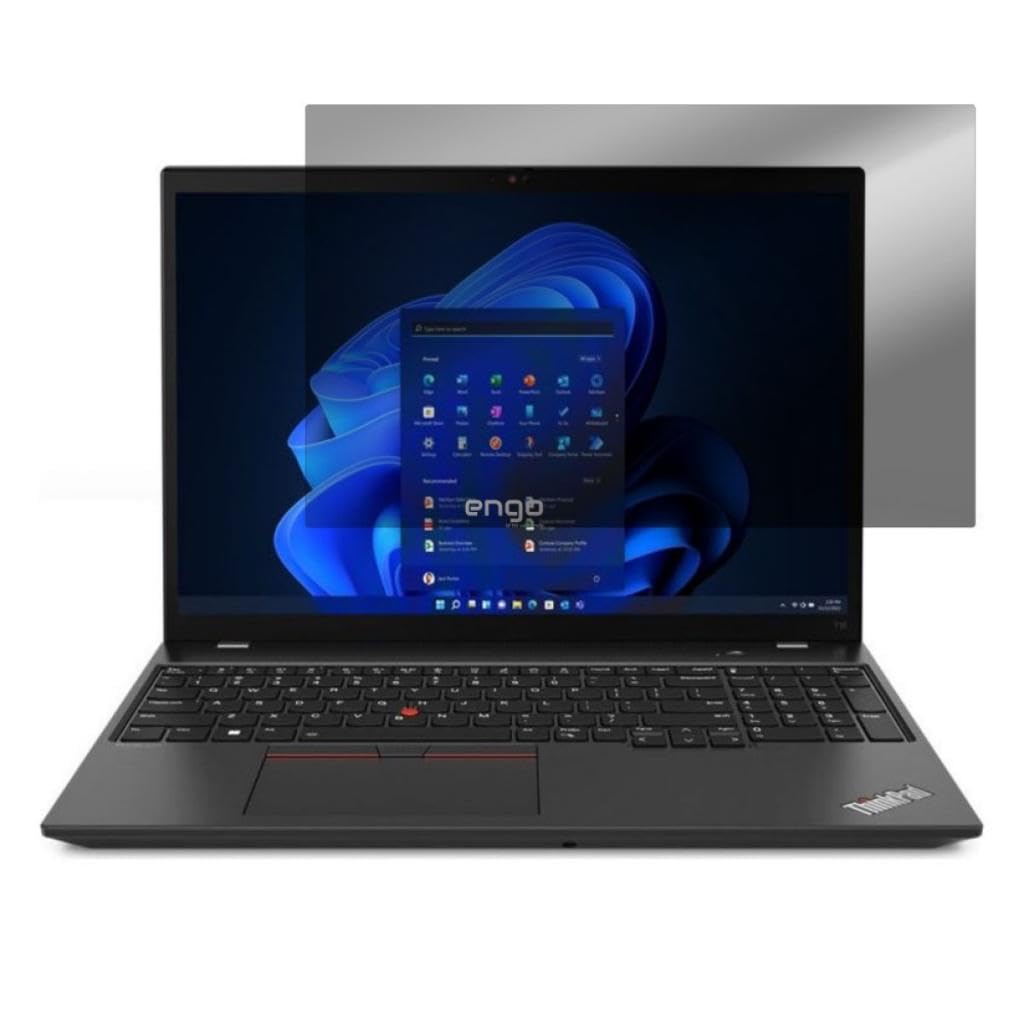 Engo Lenovo Thinkpad T16 G1 16 İnç İle Uyumlu Hayalet Ekran Koruyucu Notebook, Yandan Görünmeyen Anti-Spy Gizlilik (Privacy) Laptop Koruması, 9H Temperli Nano Kırılmaz Esnek Cam, Parlama Önleyici
