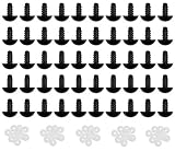 50Pcs 18mm/0.7inch Solid Black Plastic Safety Eyes with Washers Spiral DIY Craft Eyes Sewing Crafting Accessories for Doll Teddy Bear Puppet Animal Toys