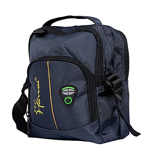 Image of Hawai PVC Coated Water Resistant Polyester Nylon Casual Sling Messenger Side Bag for Office College Outdoor Travel Daytrip-PUBWC1 for Men Women