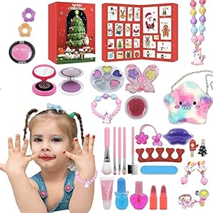 Voiakiu 5 Pcs Adventskalender 2022 Mädchen | DIY-Make-up-Kit für Kinder,Süße 24 Verschiedene Make-up-Spielzeuge für…