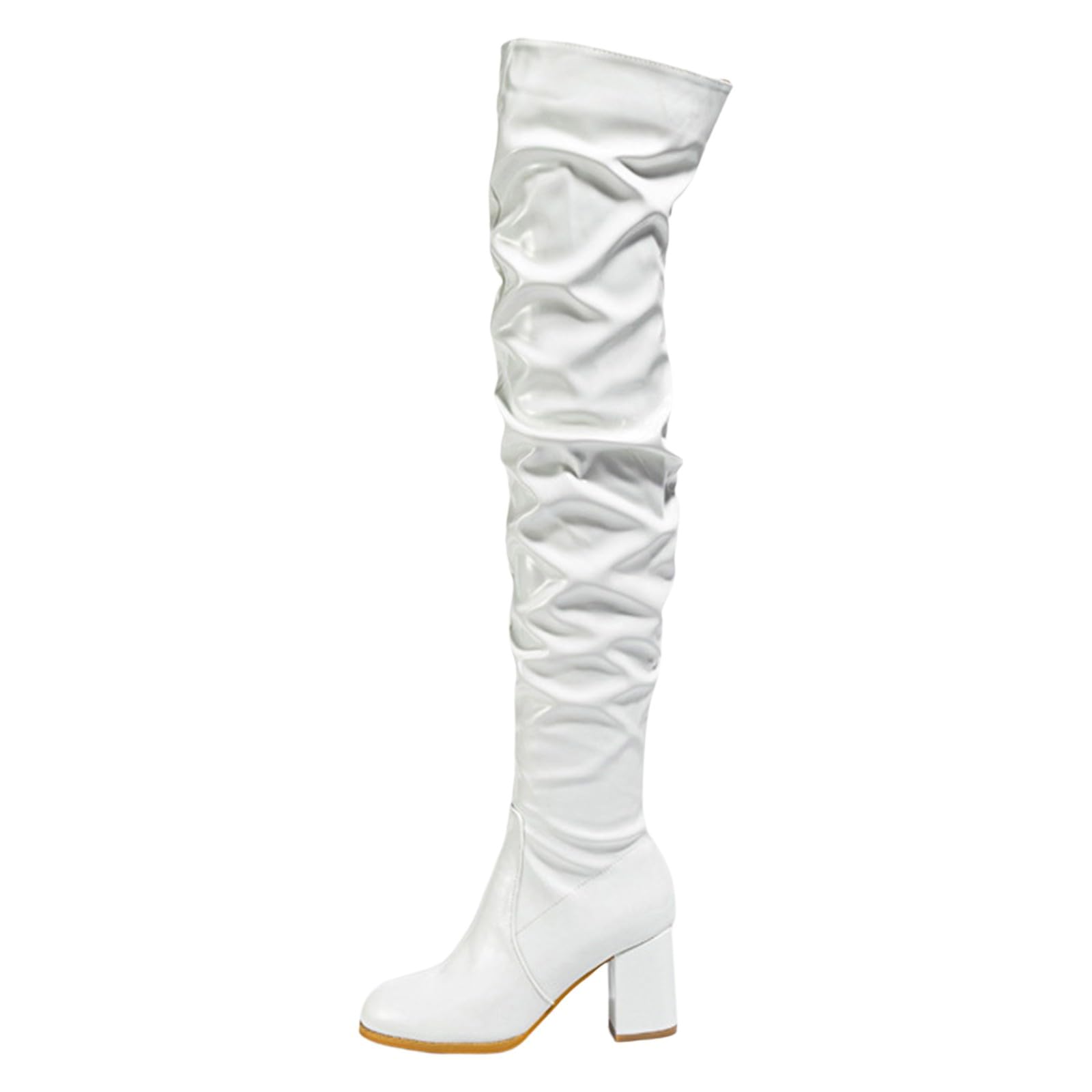 Donne sopra il ginocchio Tacchi alti plateau Stivali Alti Stivali Inverno Lungo Basic Stivali Con Cerniera Basic Size Coscia Scarpe Alte Tacco Lungo Stivali