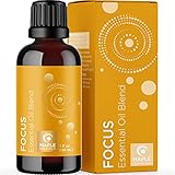 Aromatherapy Essential Oils for Focus Blend - Diffuser Essential Oils for Mental Focus Study Relaxation Energy and Attention Support - Focus Essential Oil Blend for Diffuser for Kids and Adults