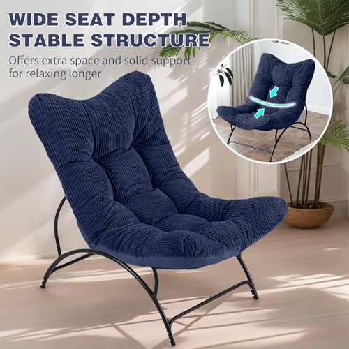 Sillón Plegable Terciopelo Azul marino miniatura 5
