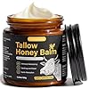 Beef Tallow for Skin,Face,Body - Handmade Whipped Tallow Face Moisturizer& Tallow Balm with 100% Grass-Fed Beef Tallow & Raw Honey,Narural Organic Tallow and honey balm for Men&Women,Unscented,4.23OZ