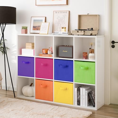 GRANNY SAYS Cube Storage Boxes, Pack of 6 Fabric Storage Cubes 13x13 Inch, Foldable Square Storage Boxes for Shelf, Cube Bac de Rangement, Cubes Storage Organizer for Organising, Dark Colorful by GRANNY SAYS - Image 3